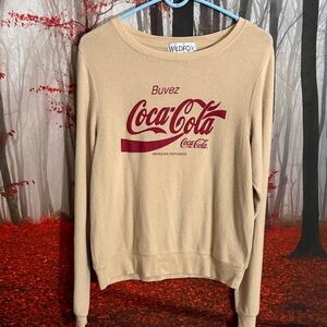 Wildfox Beige Coca-Cola Logo Sweatshirt